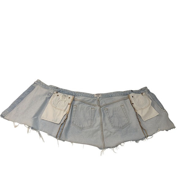 Agolde Skewed Skirt Womens Distressed 26 Light Blue Denim Mini - Picture 8 of 8